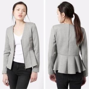 TopShop Gray Peplum Jacket